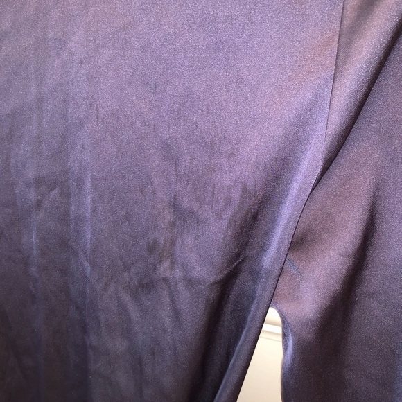 Savage X Fenty Navy and Black Satin Wrap Short Robe with Tie Size S - Picture 6 of 6